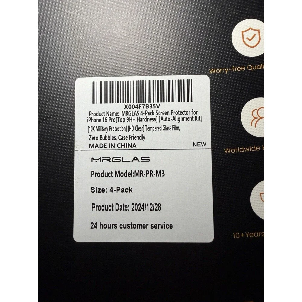 MRGLAS Screen Protectors for‎ iPhone 16 Pro Auto Alignment Kit X3